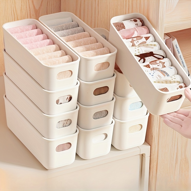 4pcs White Plastic Storage Box - Baby Clothes Organiser review and price